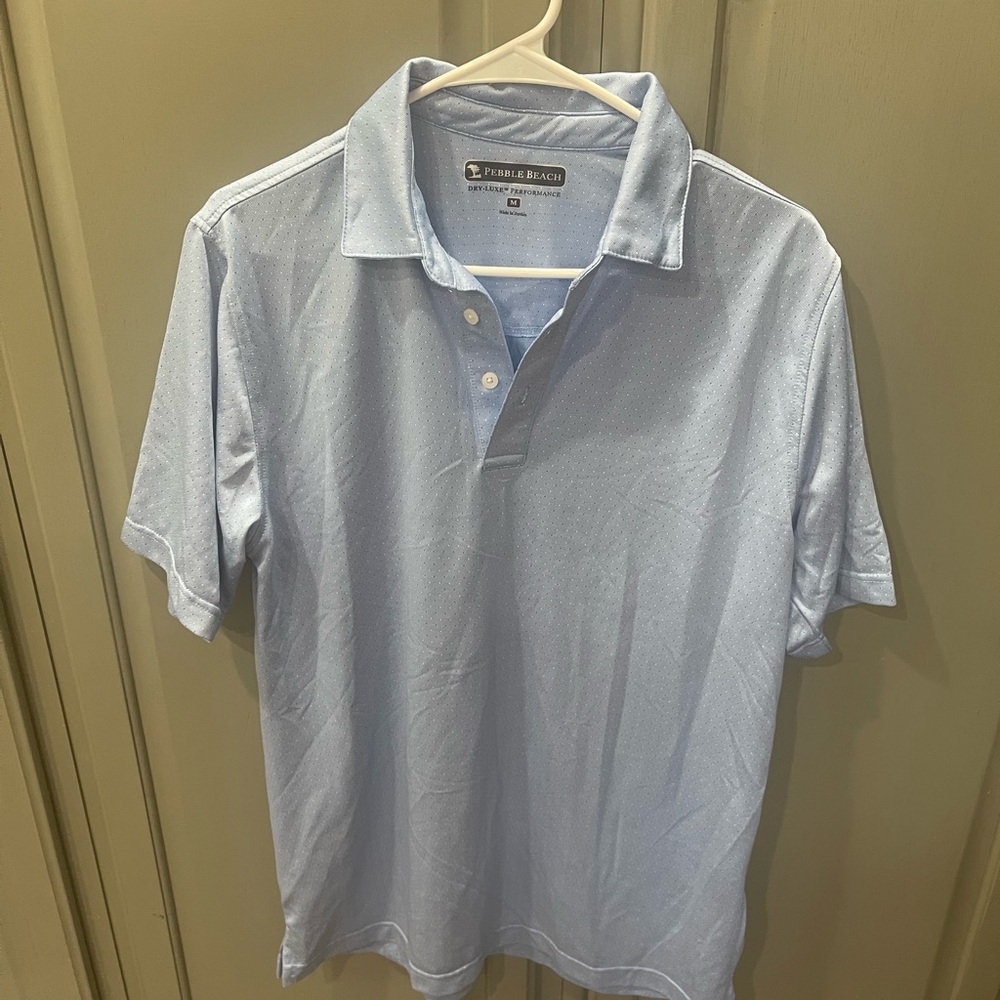 Pebble Beach Blue Polo Shirt Classic Style